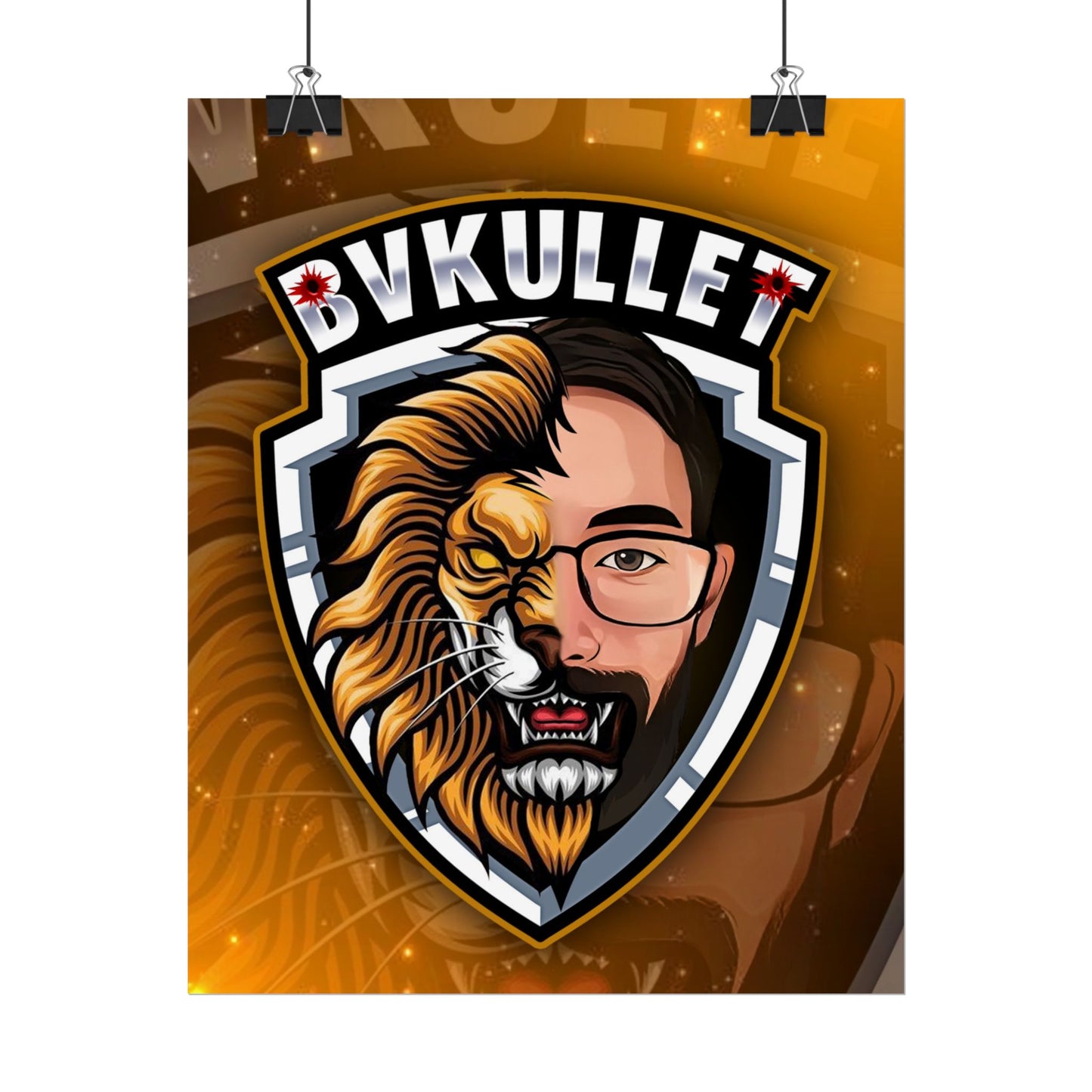 Bold Lion Art Rollable Posters, Gamer Wall Decor, Customizable Prints, Unique Gifts for Him, Art Poster for Man Cave