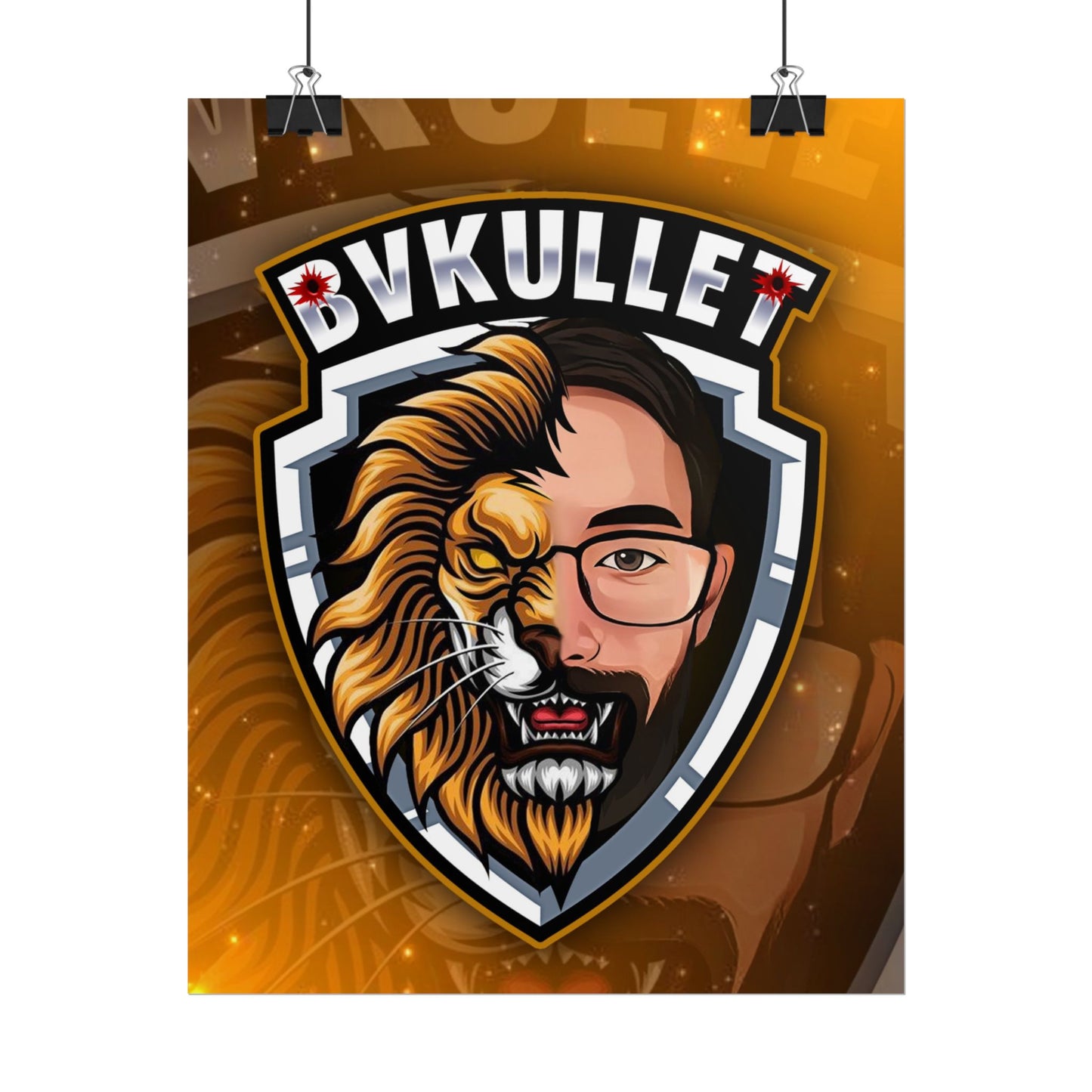 Bold Lion Art Rollable Posters, Gamer Wall Decor, Customizable Prints, Unique Gifts for Him, Art Poster for Man Cave