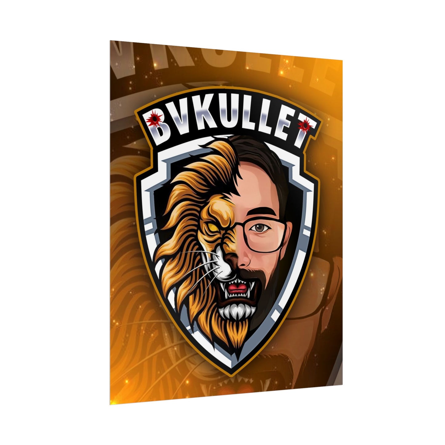 Bold Lion Art Rollable Posters, Gamer Wall Decor, Customizable Prints, Unique Gifts for Him, Art Poster for Man Cave