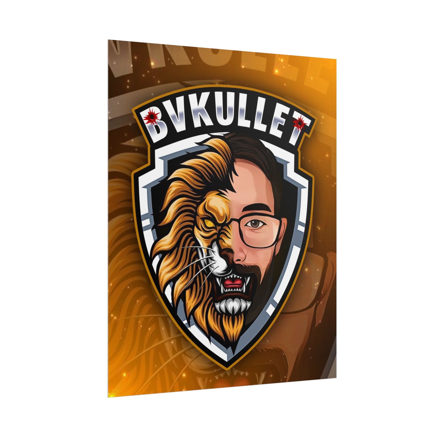 Bold Lion Art Rollable Posters, Gamer Wall Decor, Customizable Prints, Unique Gifts for Him, Art Poster for Man Cave